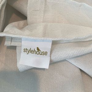 Stylehouse White Textured Weave Single Curtain Panel. 100% Blackout (72” x 68”)